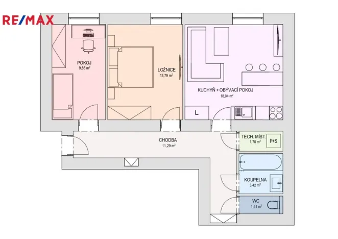 Pronájem bytu 3+kk, Příbram - Příbram VII, náměstí 17. listopadu, 61 m2