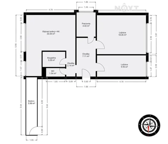 Prodej bytu 3+1, Pardubice, Stavařov, 87 m2