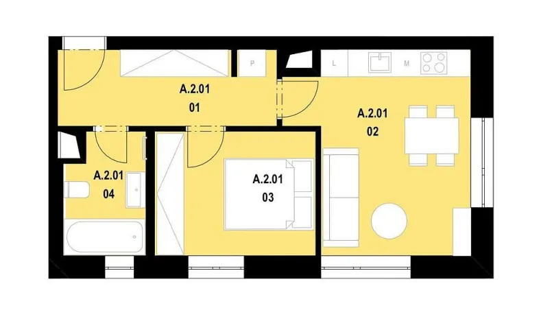 Pronájem bytu 2+kk, Praha - Chodov, K dubu, 41 m2