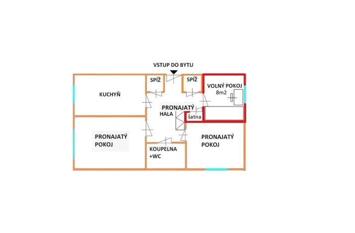 Pronájem pokoje, Brno, Arménská, 10 m2