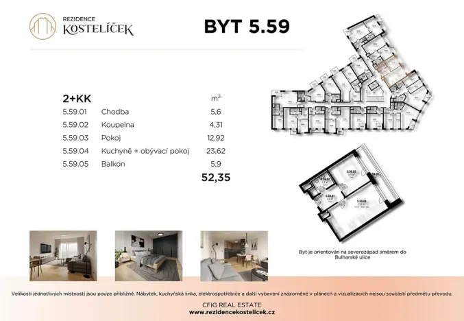 Prodej bytu 2+kk, Pardubice, Štrossova, 52 m2