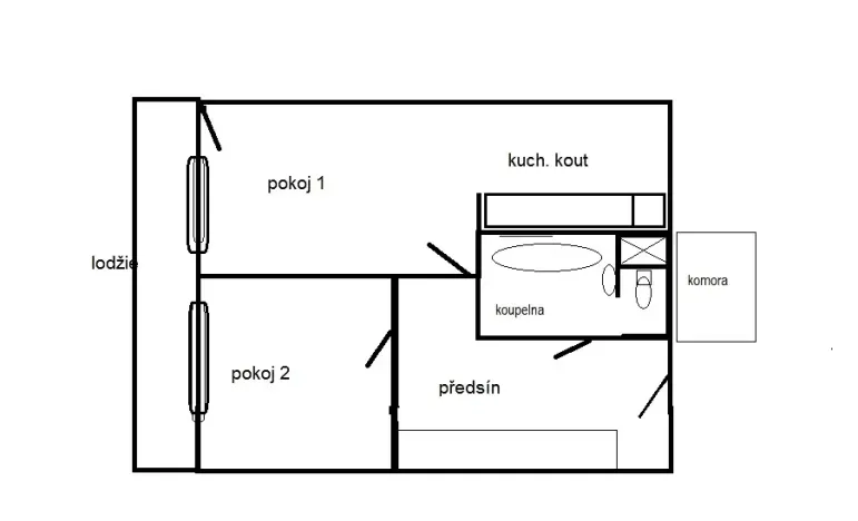 Pronájem bytu 2+kk, Teplice, Trnovanská, 48 m2