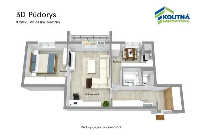 Prodej bytu 2+1, Valašské Meziříčí, Krátká, 52 m2