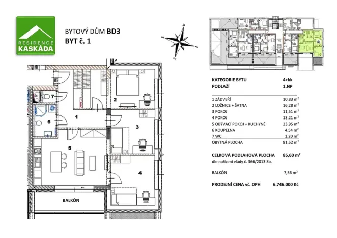 Prodej bytu 4+kk, Jihlava, Heidenheimská, 86 m2