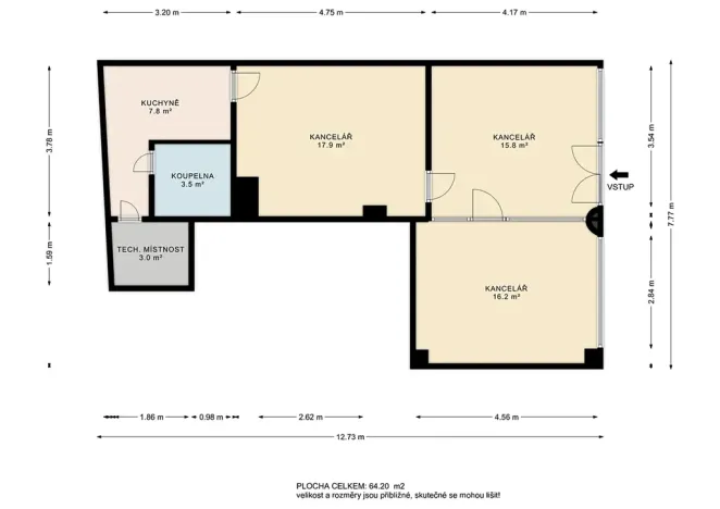 Prodej kanceláře, Brno, Mojmírovo náměstí, 65 m2