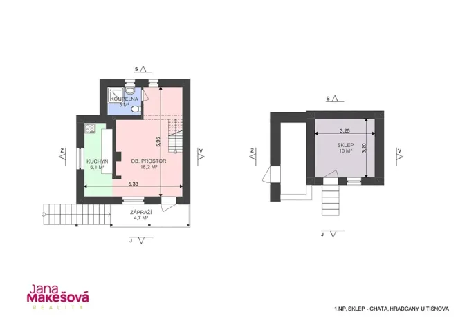 Prodej chaty, Hradčany, 61 m2