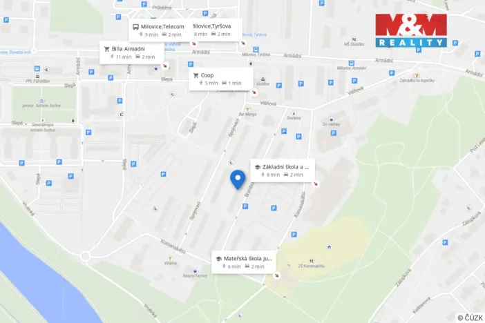 Prodej bytu 1+1, Milovice - Mladá, Braniborská, 28 m2