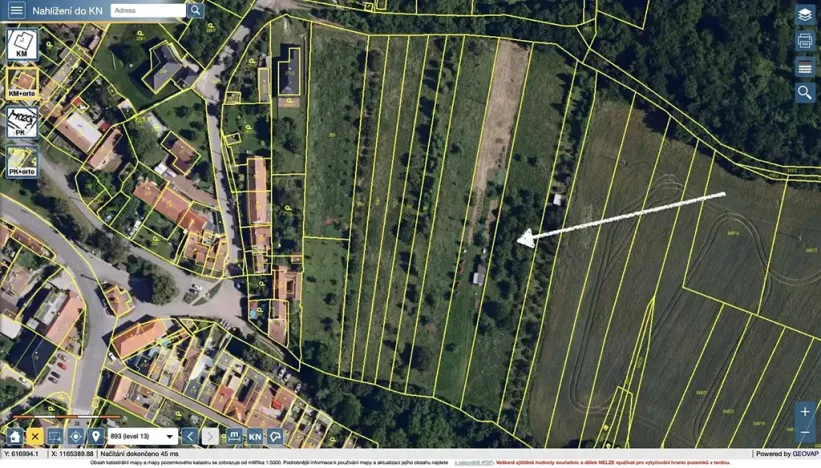 Prodej zahrady, Oslavany, 3447 m2