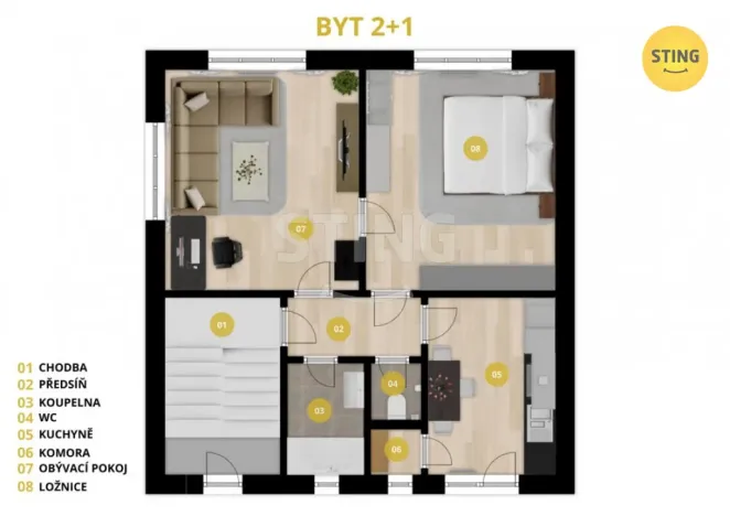 Prodej bytu 2+1, Opava, Hobzíkova, 68 m2