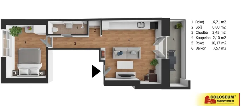 Prodej bytu 2+kk, Brno - Řečkovice, 33 m2