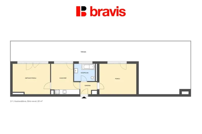 Pronájem bytu 3+kk, Brno - Zábrdovice, Auerswaldova, 65 m2