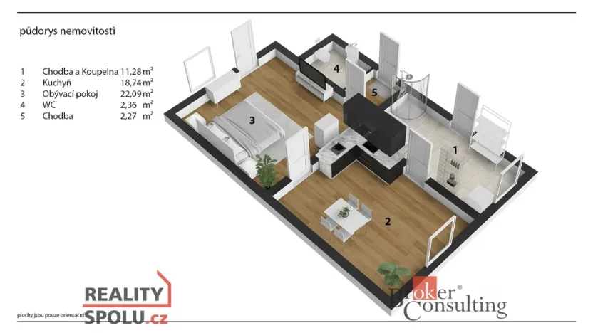 Prodej bytu 2+kk, Dvůr Králové nad Labem, Klazarova, 40 m2