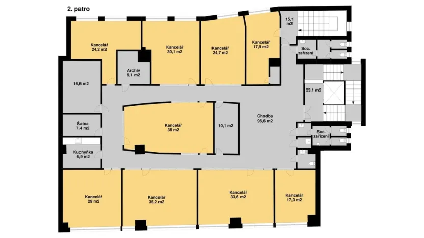 Pronájem kanceláře, Praha, Na příkopě, 400 m2