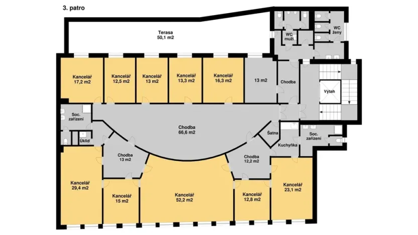 Pronájem kanceláře, Praha, Na příkopě, 400 m2