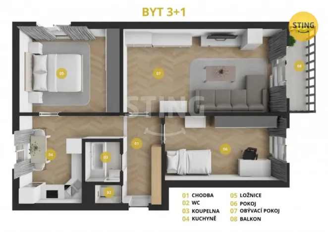 Prodej bytu 3+1, Mělník, Revoluční, 67 m2