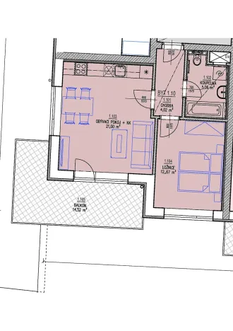 Prodej bytu 2+kk, Brno, Chvalovka, 46 m2