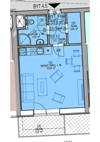 Prodej bytu 1+kk, Brno, Chvalovka, 35 m2