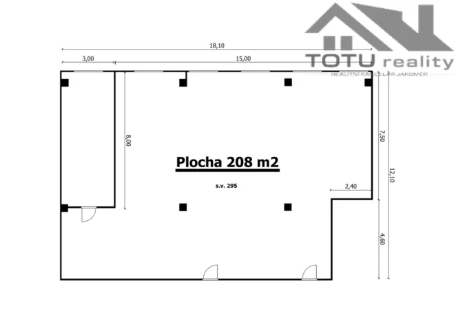 Pronájem kanceláře, Jaroměř, Jezbinská, 208 m2