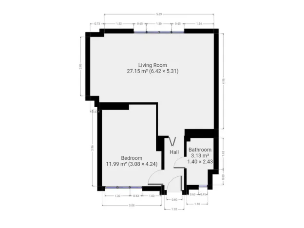 Pronájem bytu 2+kk, Praha - Krč, U nových domů II, 45 m2