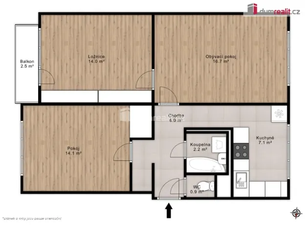 Pronájem bytu 3+1, Praha - Břevnov, Pod Královkou, 65 m2