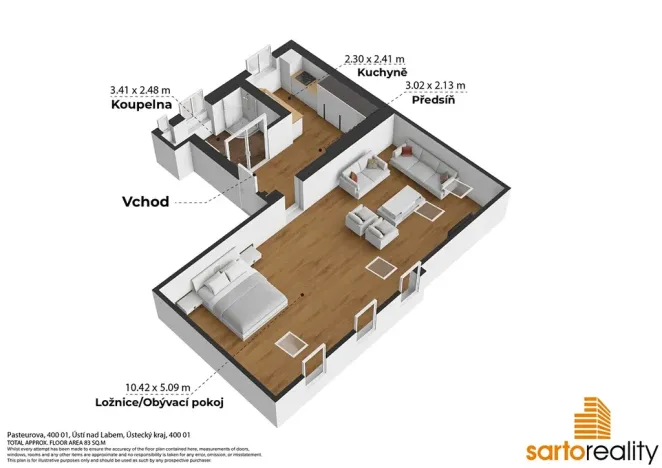 Prodej atypického bytu, Ústí nad Labem, Pasteurova, 77 m2