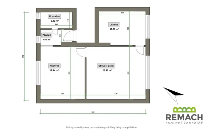 Pronájem bytu 2+1, Uherský Brod, 1. května, 60 m2