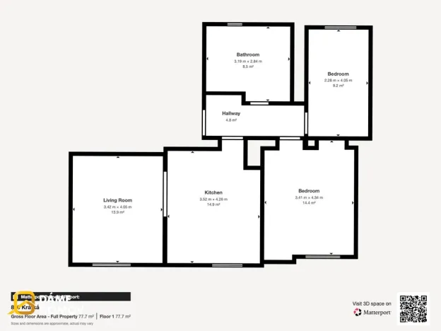 Pronájem bytu 3+1, Hulín, Krátká, 77 m2