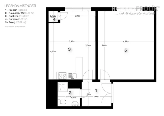Pronájem bytu 1+1, Praha - Bubeneč, V. P. Čkalova, 55 m2