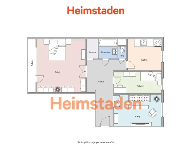 Pronájem bytu 3+1, Orlová - Lutyně, Ke Studánce, 73 m2