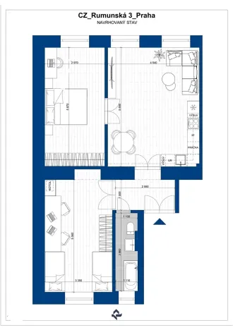 Prodej bytu 3+kk, Praha, Rumunská, 73 m2