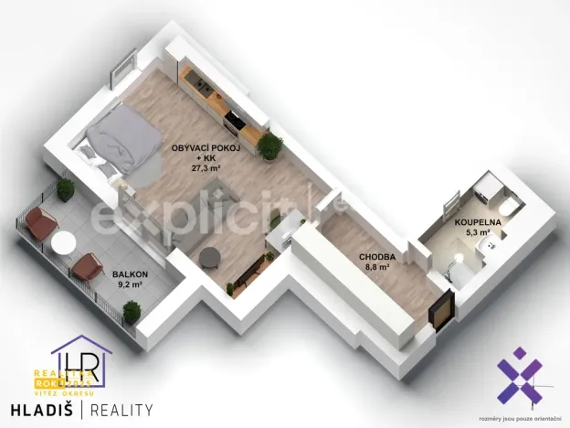 Prodej bytu 1+kk, Jablůnka, 41 m2