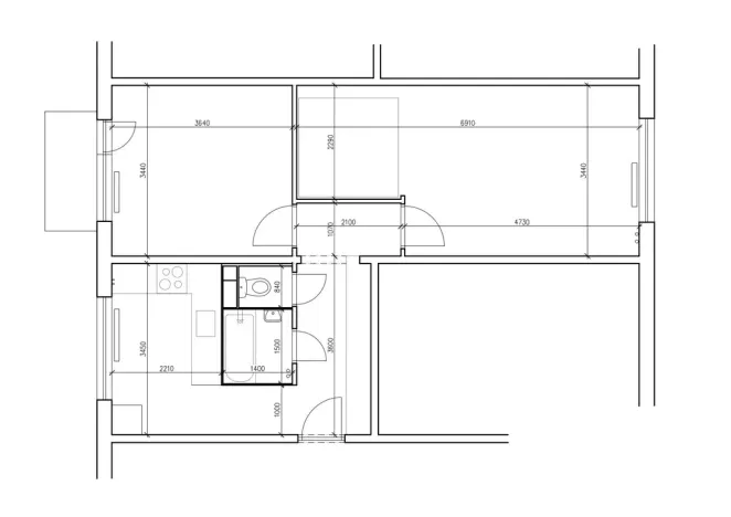 Pronájem bytu 2+1, Brno, Vídeňská, 54 m2