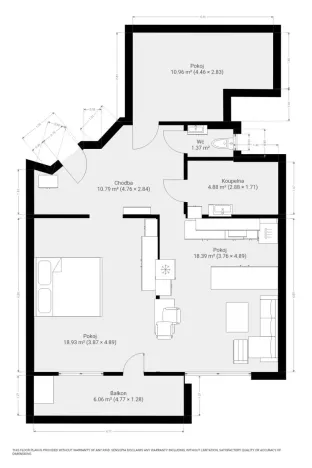 Pronájem bytu 3+kk, Brno, Křídlovická, 62 m2