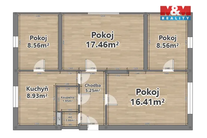 Prodej bytu 2+1, Čestice, 57 m2