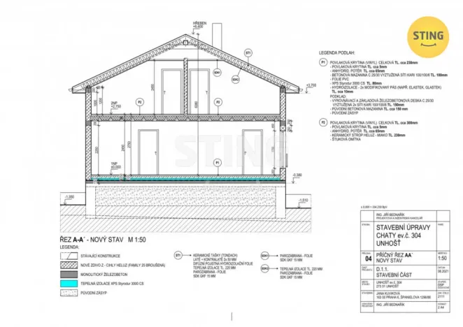 Prodej rodinného domu, Unhošť, Dědkův mlýn, 72 m2