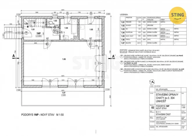 Prodej rodinného domu, Unhošť, Dědkův mlýn, 72 m2