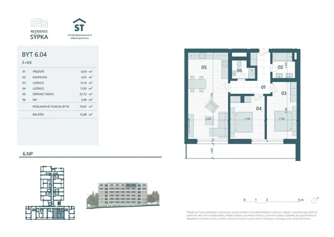 Prodej bytu 3+kk, Otrokovice, tř. Tomáše Bati, 74 m2