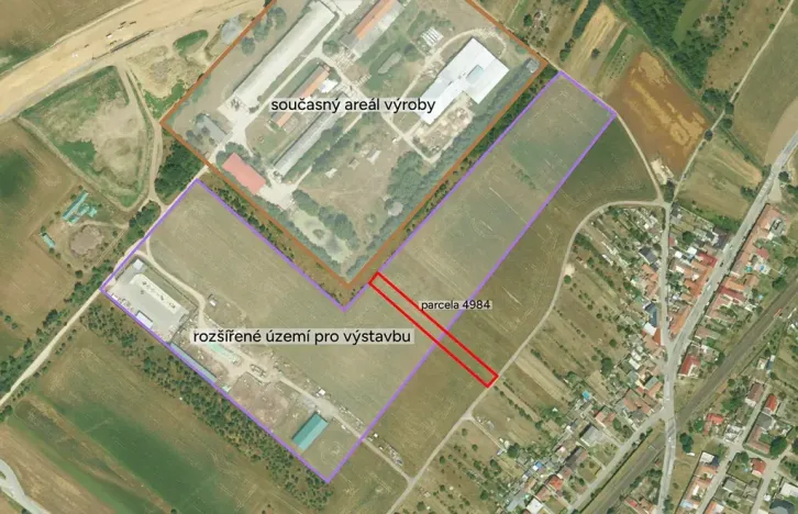 Prodej podílu komerčního pozemku, Moravský Písek, 774 m2