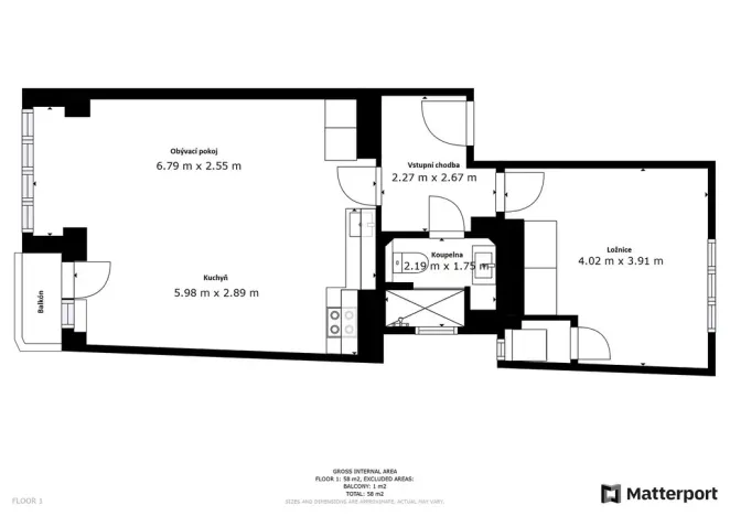 Pronájem bytu 2+kk, Roudnice nad Labem, Havlíčkova, 49 m2