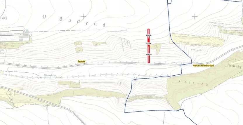 Prodej pole, Mšené-lázně, 3429 m2