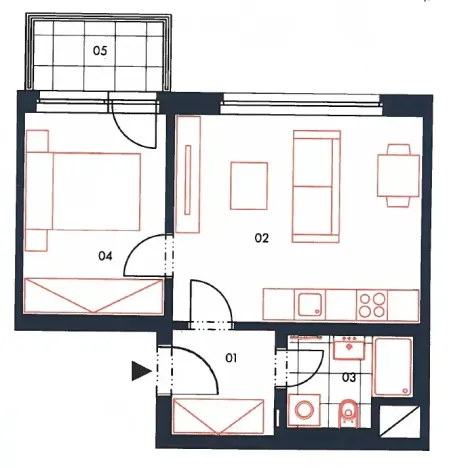 Pronájem bytu 2+kk, Praha - Nusle, Muzikova, 41 m2