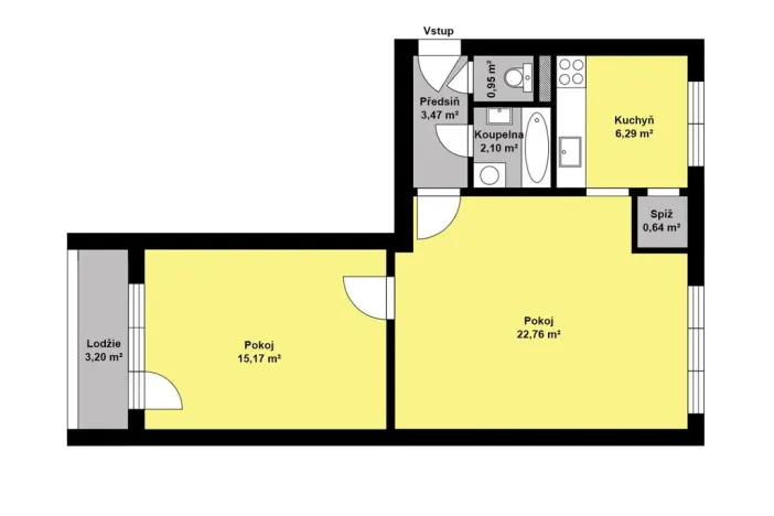 Prodej bytu 2+1, Kolín - Kolín II, Družstevní, 53 m2