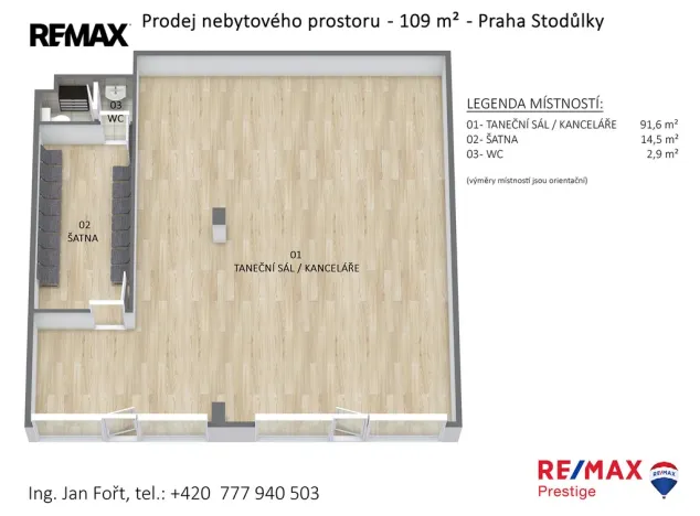 Prodej obchodního prostoru, Praha - Stodůlky, Sluneční náměstí, 109 m2