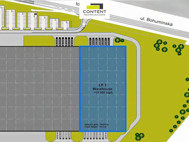 Pronájem skladu, Ostrava - Hrušov, Žižkova, 13500 m2