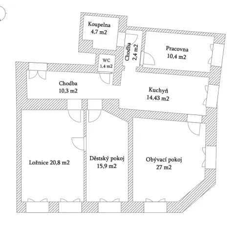 Prodej bytu 4+1, Brno, Husovická, 106 m2