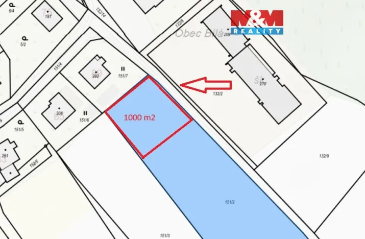 Prodej pozemku pro bydlení, Bílá, 1000 m2