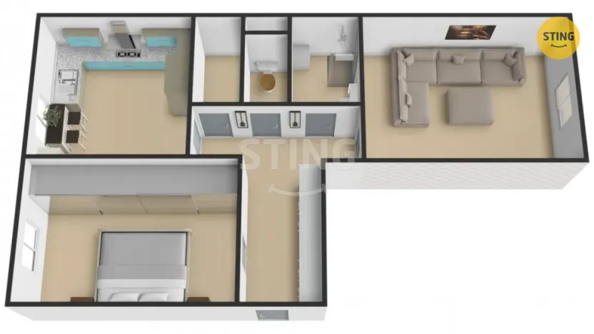 Pronájem bytu 2+1, Přerov, Purkyňova, 58 m2