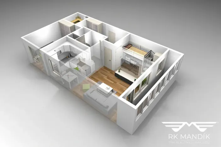 Pronájem bytu 3+1, Praha - Střížkov, Cvikovská, 53 m2