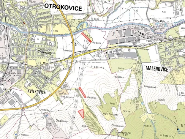 Prodej pole, Otrokovice, 33812 m2