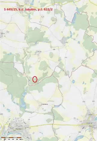 Prodej lesa, Častrov, 886 m2